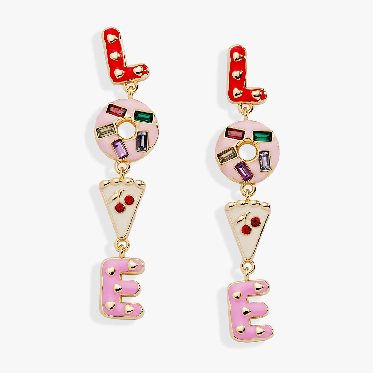 Sweet Shop 'Love' Linear Drop Statement Earrings - Aaria Tees