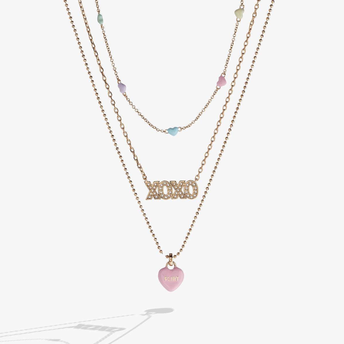 Sweethearts® Triple-Strand Charm Necklace - Aaria Tees