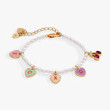 Sweethearts® ‘XOXO’ Heart Charm Beaded Pearl Bracelet - Aaria Tees Aaria Tees