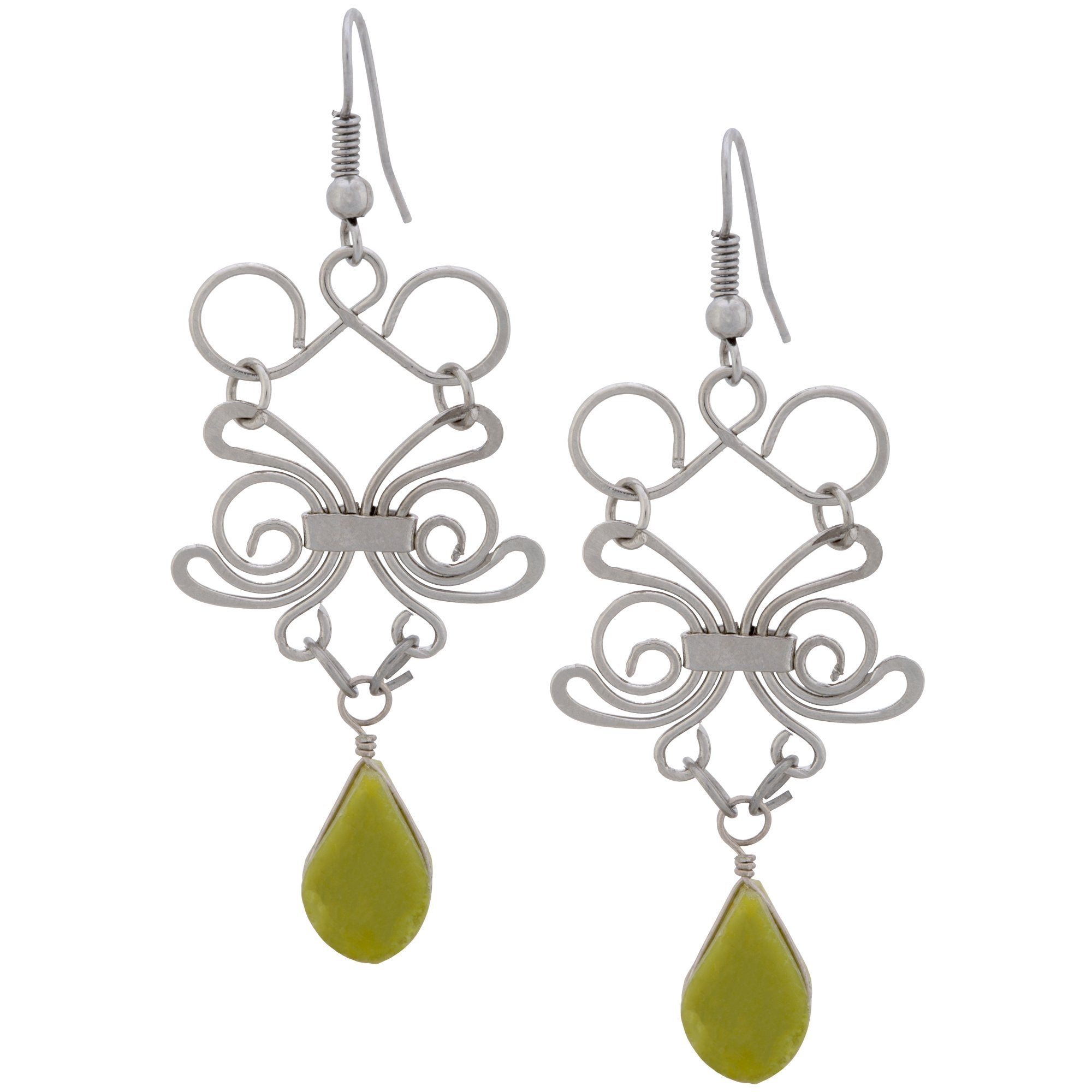 Swirl Teardrop Stone Earrings - Aaria Tees Aaria Tees