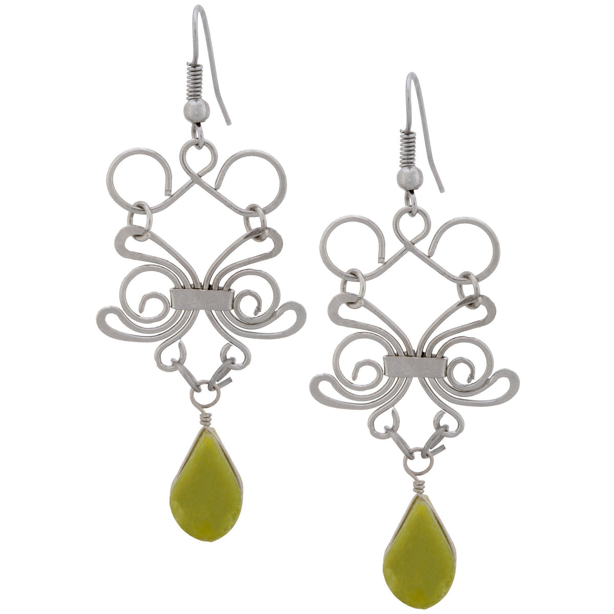 Swirl Teardrop Stone Earrings - Aaria Tees