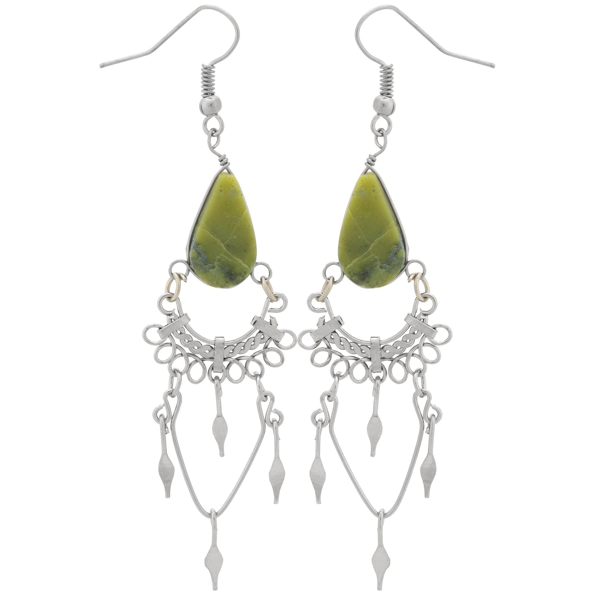 Swirls Chandelier Stone Earrings - Aaria Tees Aaria Tees
