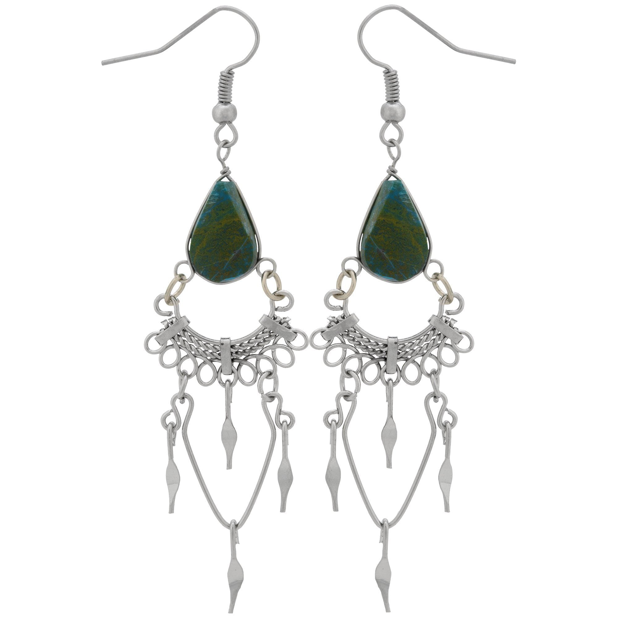 Swirls Chandelier Stone Earrings - Aaria Tees Aaria Tees