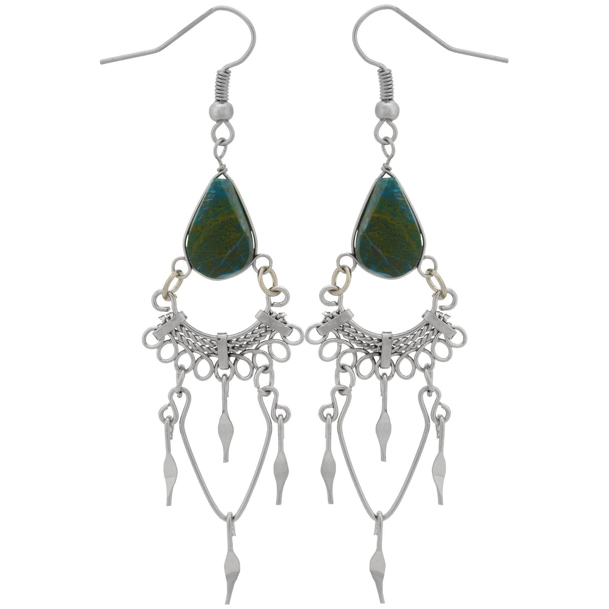 Swirls Chandelier Stone Earrings - Aaria Tees