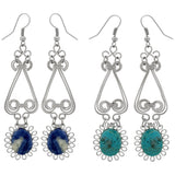 Swirls & Sunburst Stone Earrings - Aaria Tees Aaria Tees