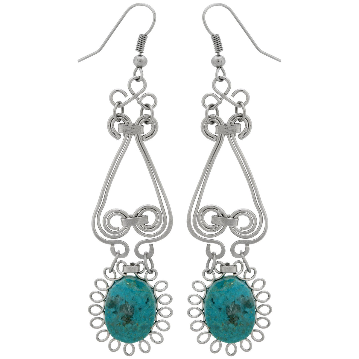Swirls & Sunburst Stone Earrings - Aaria Tees