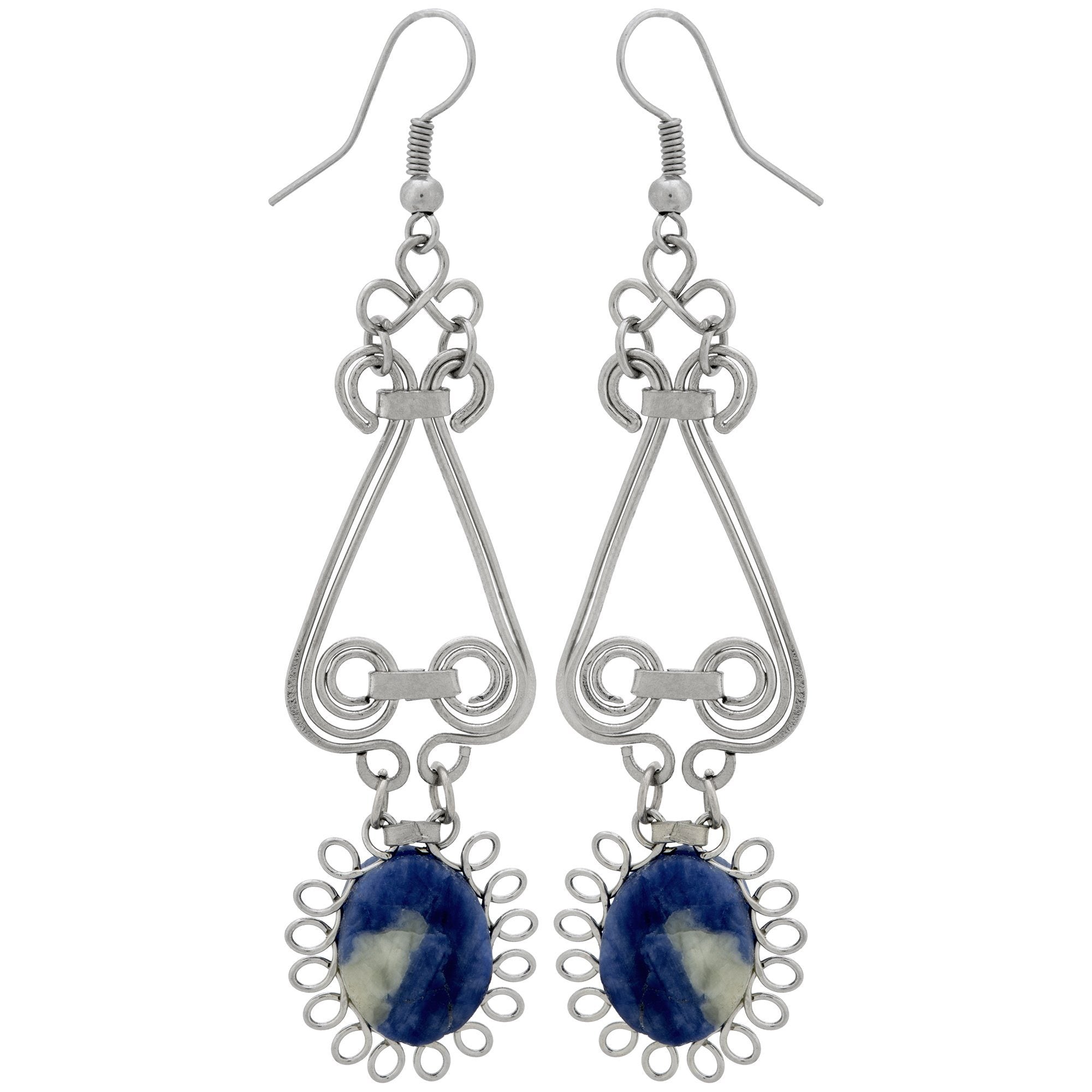 Swirls & Sunburst Stone Earrings - Aaria Tees Aaria Tees