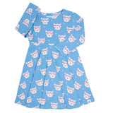 Pretty Pink Cat Swirly Girl Dress Aaria Tees