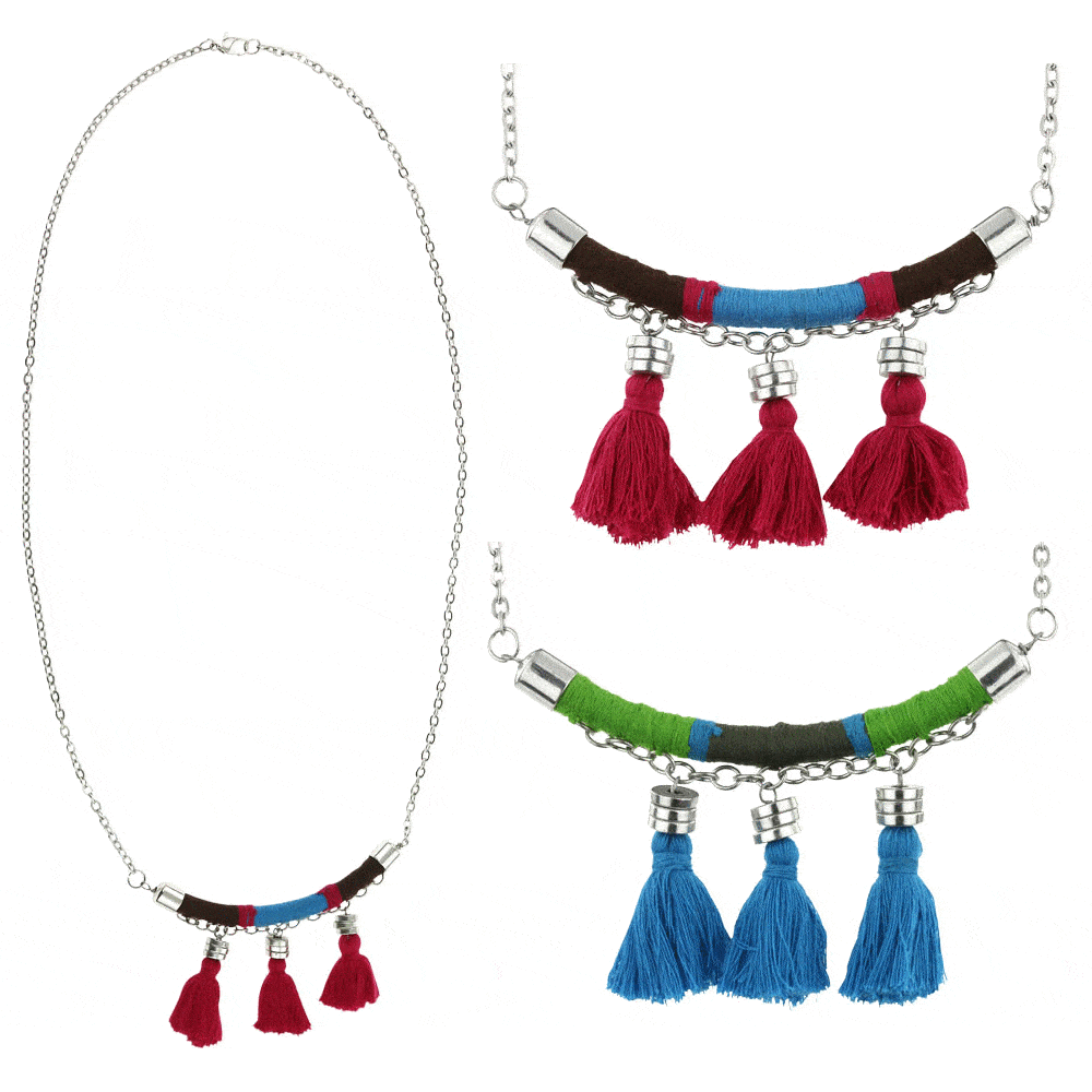Taj Tassel Bar Necklace - Aaria Tees