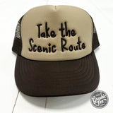 Take the Scenic Route Foam Trucker Cap - Aaria Tees Aaria Tees