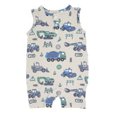Trucks Diggers Construction Tank Romper Aaria Tees