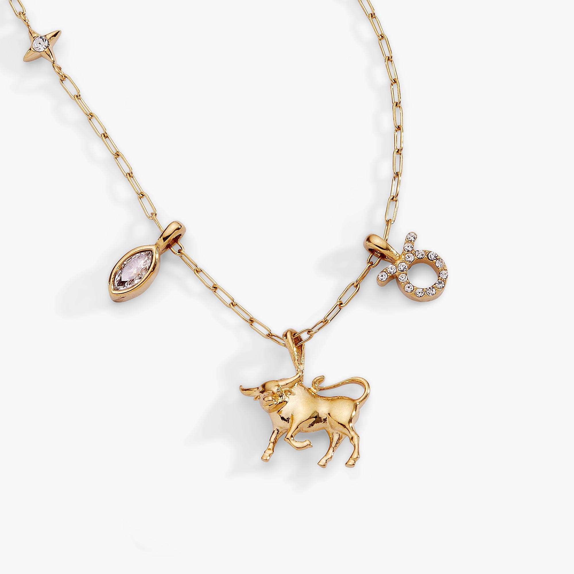 Taurus Zodiac Charm Cluster Necklace - Aaria Tees Aaria Tees