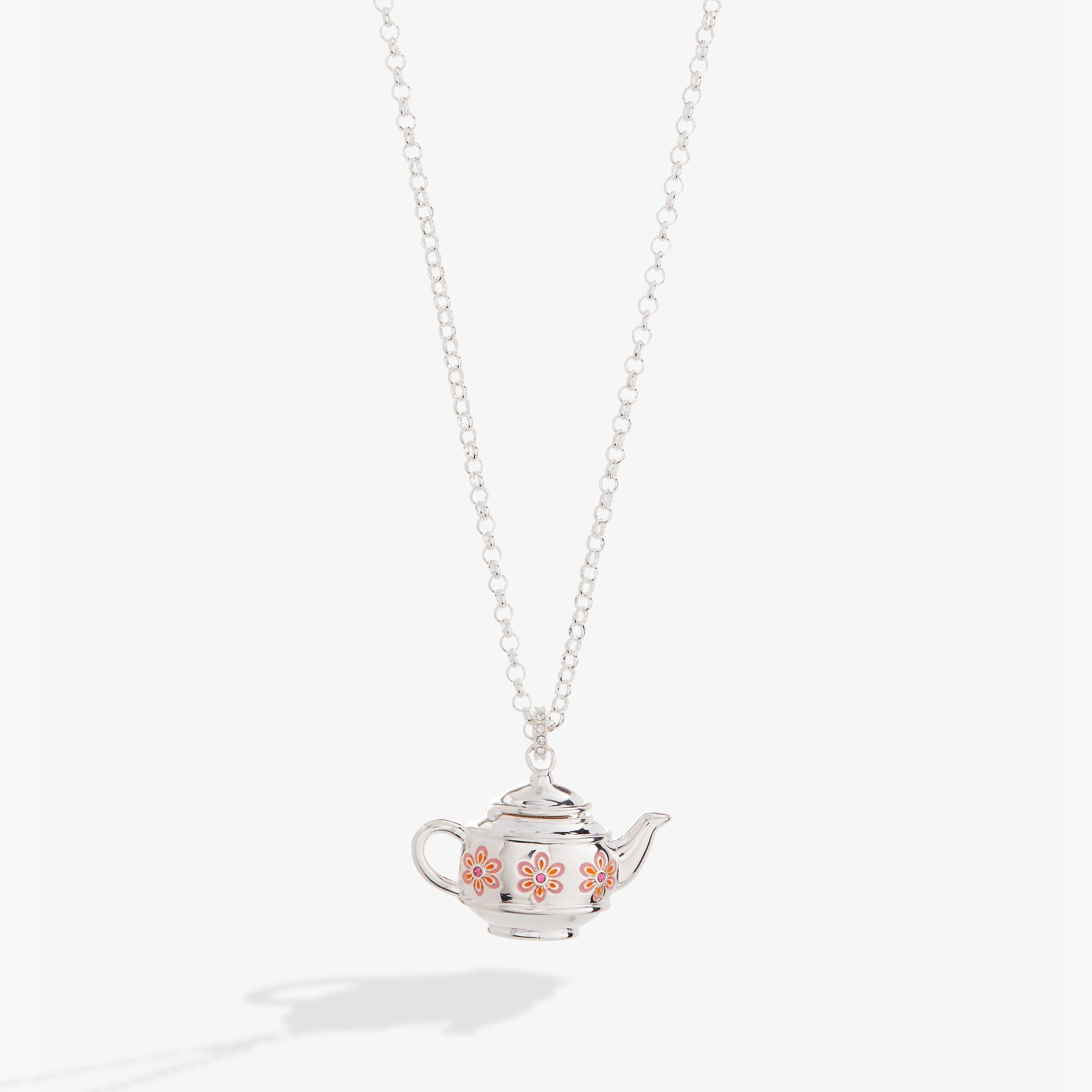 Floral Teapot Locket Pendant Necklace - Aaria Tees Aaria Tees