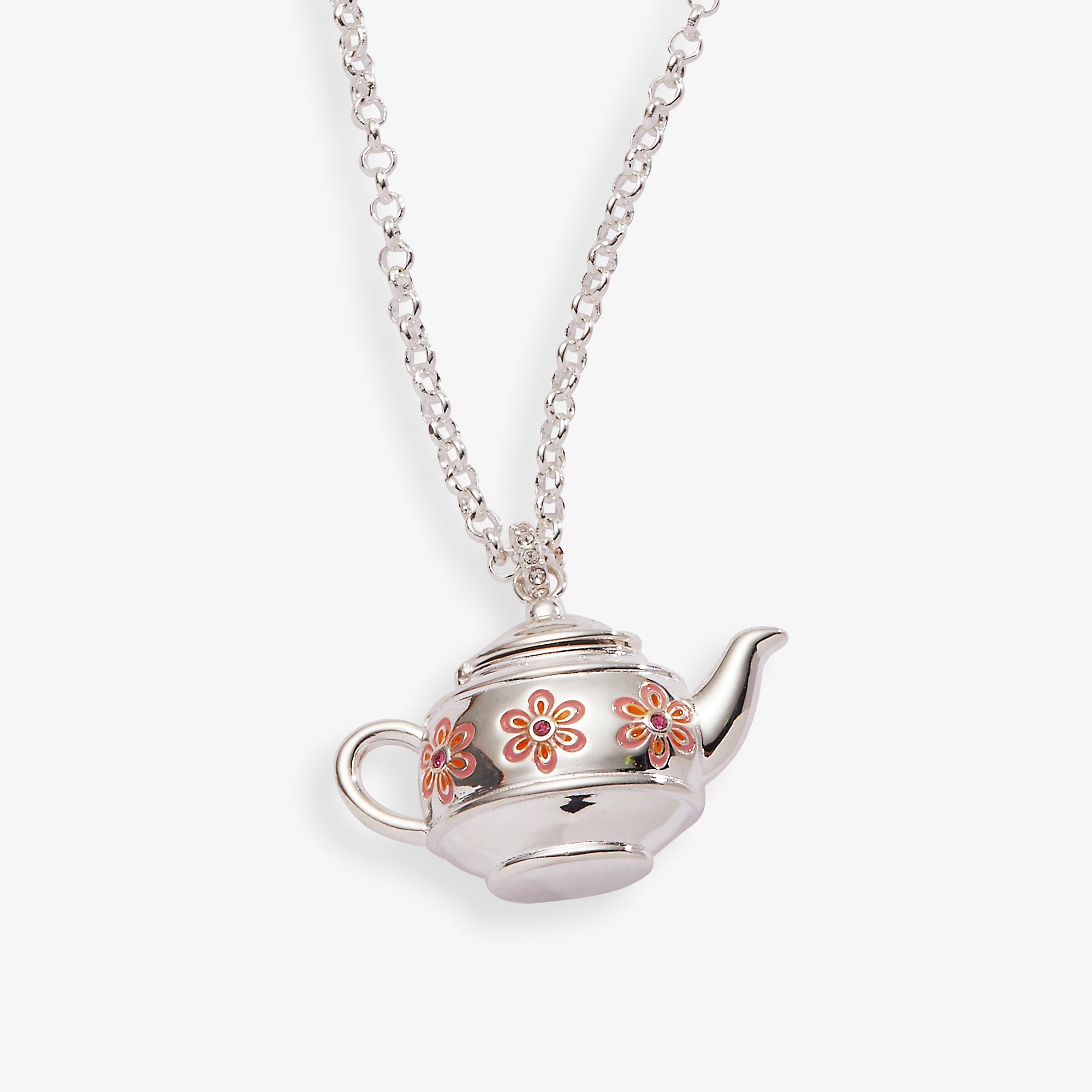 Floral Teapot Locket Pendant Necklace - Aaria Tees Aaria Tees