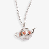 Floral Teapot Locket Pendant Necklace - Aaria Tees Aaria Tees