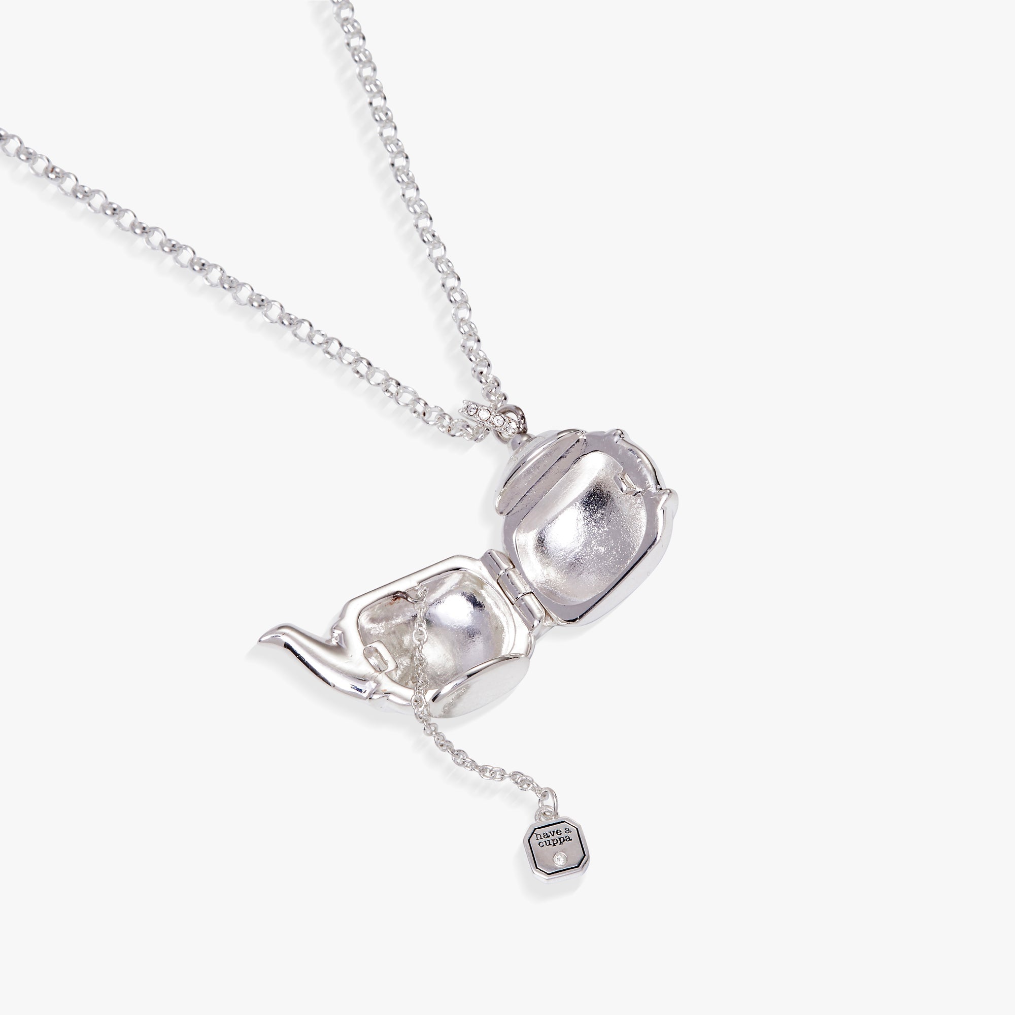 Floral Teapot Locket Pendant Necklace - Aaria Tees Aaria Tees
