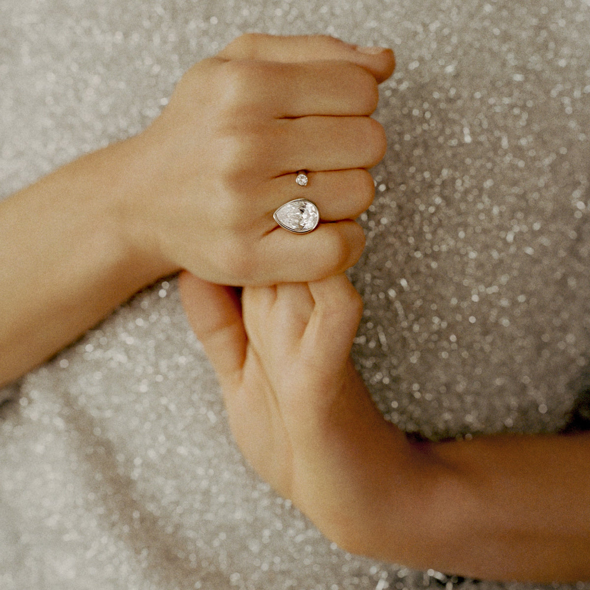 Teardrop Crystal Ring - Aaria Tees