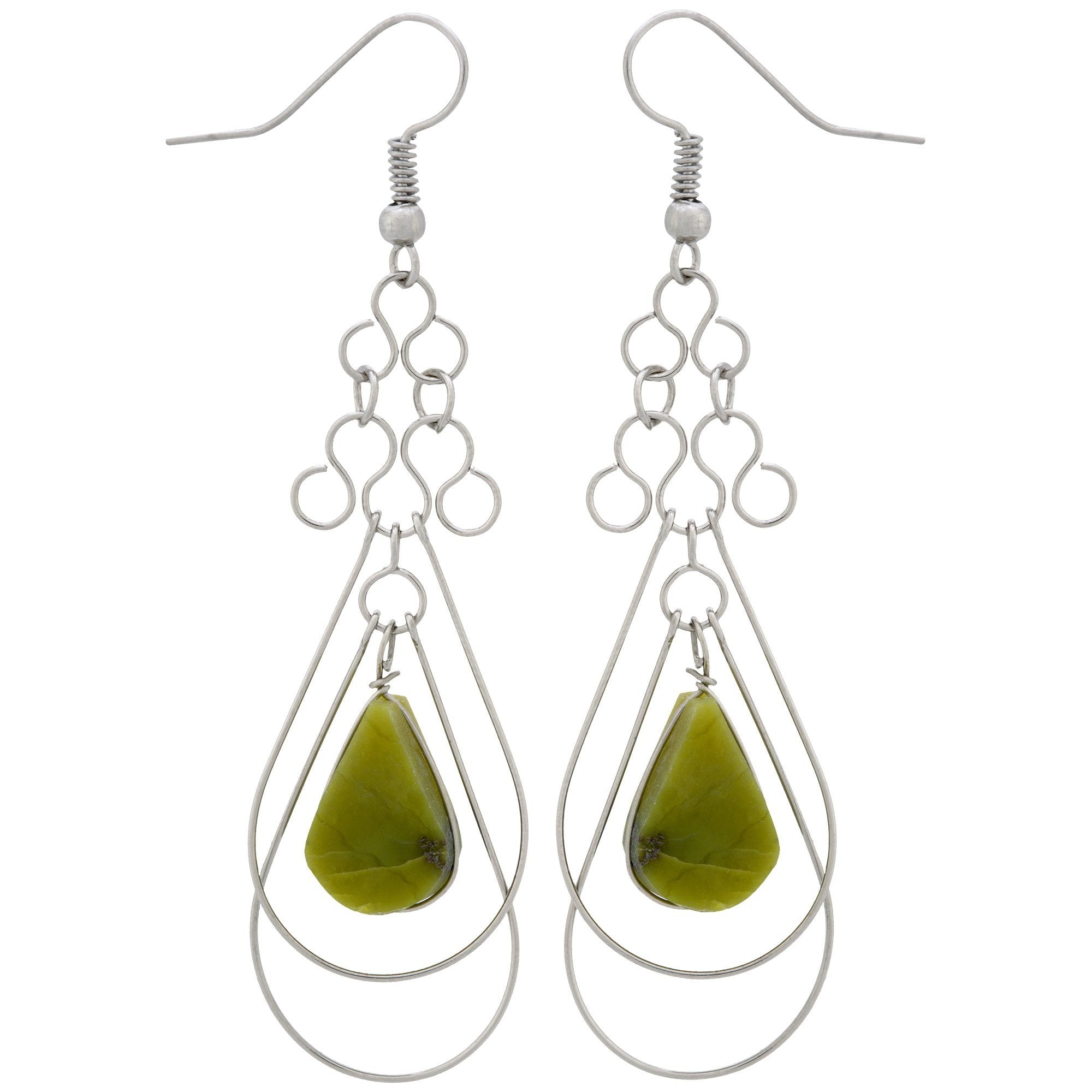 Teardrop Loops Stone Earrings - Aaria Tees Aaria Tees