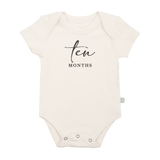 graphic bodysuit | ten months milestone charcoal - Aaria Tees Aaria Tees
