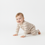 Organic 2-Way Zip Romper - Terra Stripes - Aaria Tees Aaria Tees