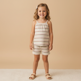 Organic Tank Top & Shorts Set - Terra Stripes - Aaria Tees Aaria Tees