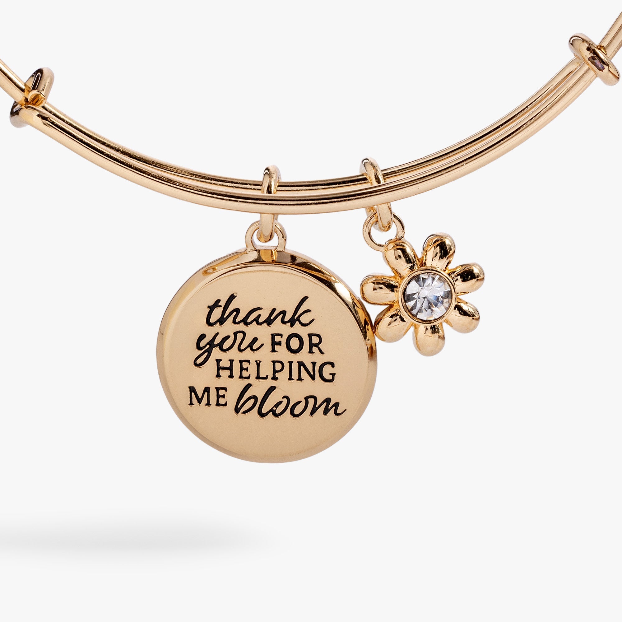 Thank You For Helping Me Bloom' Charm Bangle - Aaria Tees Aaria Tees