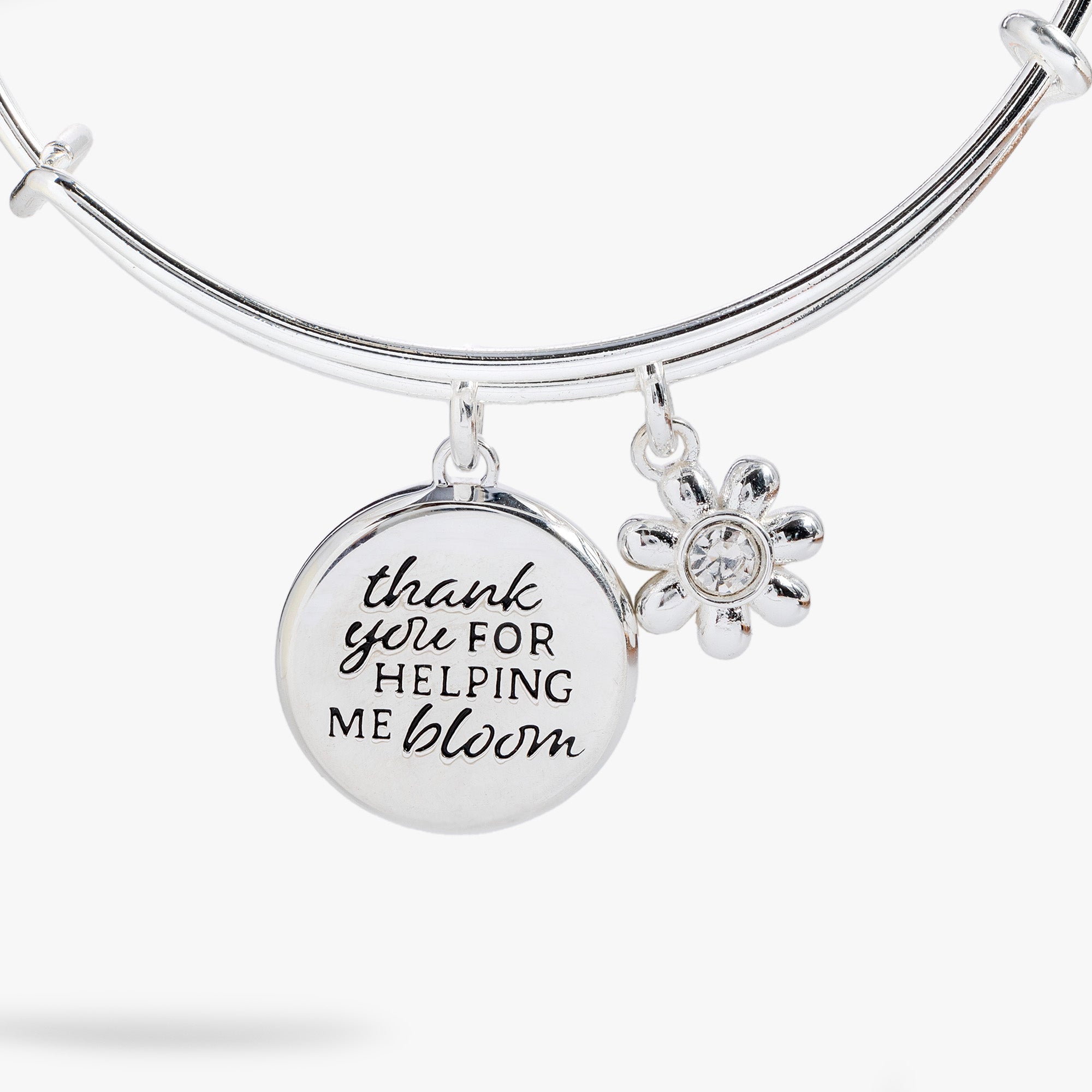 Thank You For Helping Me Bloom' Charm Bangle - Aaria Tees Aaria Tees