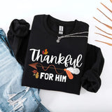 Thankful For Her/Him Valentines Couple Sweatshirt – Cute Matching Holiday Crew Neck - Aaria Tees Aaria Tees