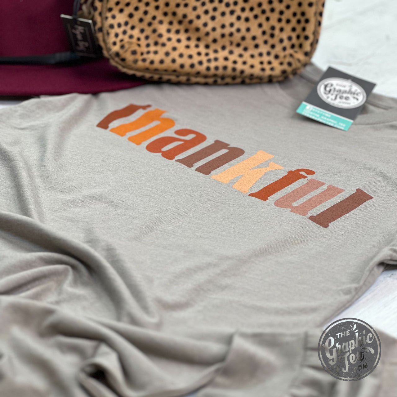 Thankful Multicolor Heather Stone Long Sleeve Tee - Aaria Tees Aaria Tees