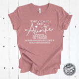 They Call Me Auntie Short Sleeve Tee - Aaria Tees Aaria Tees