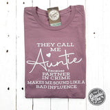 They Call Me Auntie Short Sleeve Tee - Aaria Tees Aaria Tees