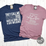 They Call Me Auntie Short Sleeve Tee - Aaria Tees Aaria Tees