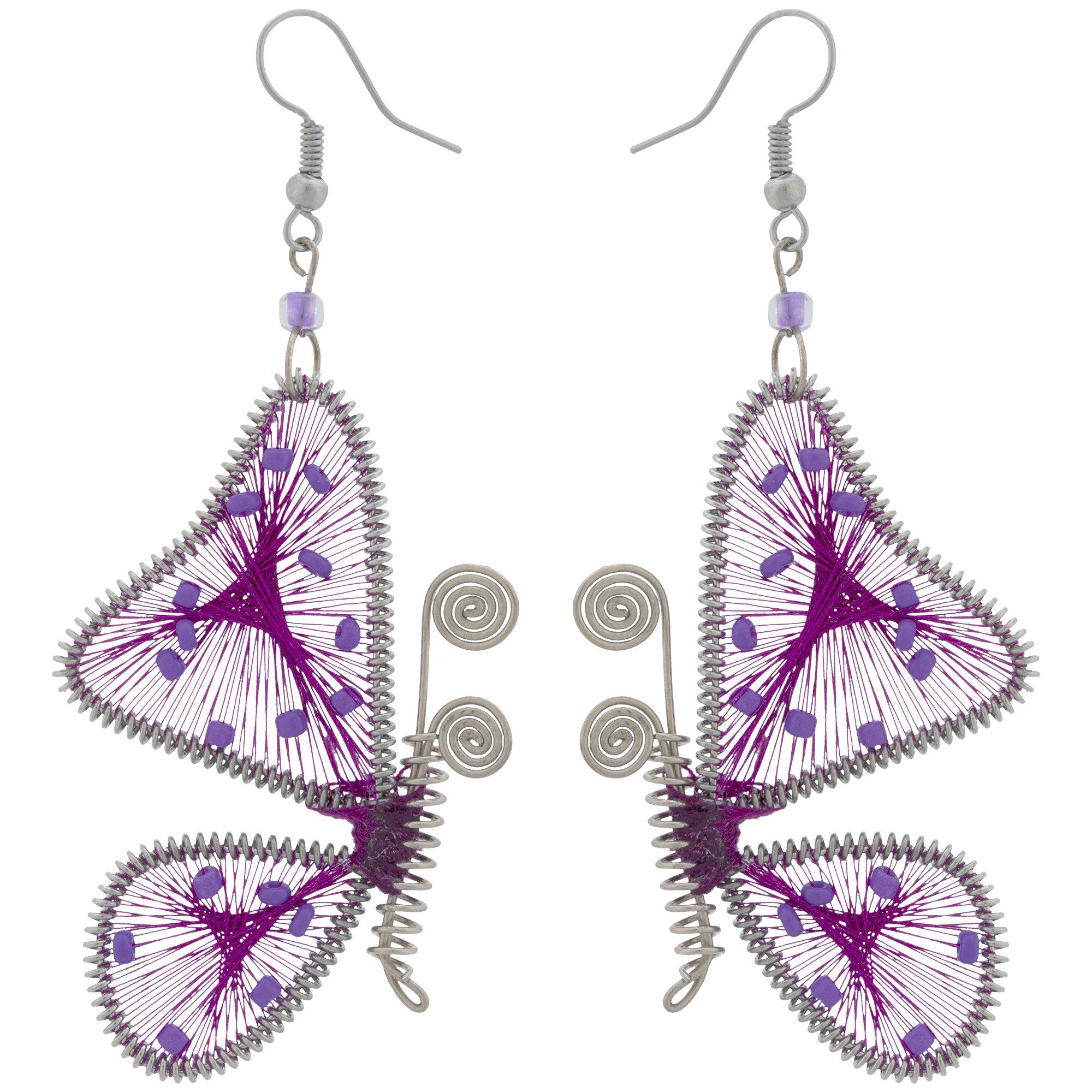Threaded Butterfly Earrings - Aaria Tees Aaria Tees