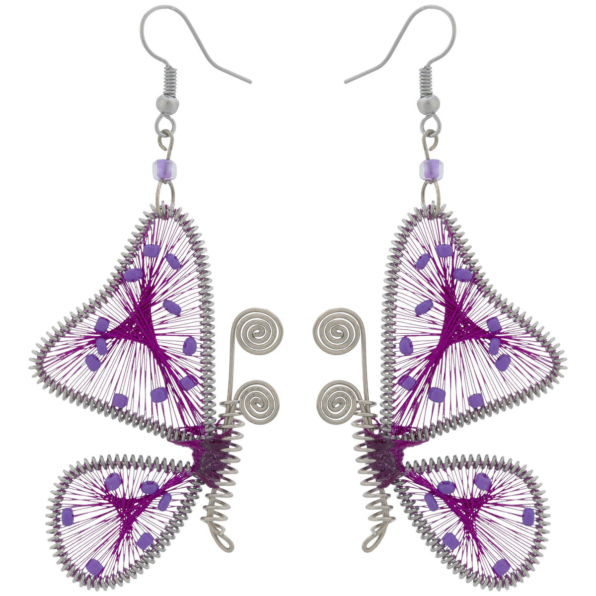Threaded Butterfly Earrings - Aaria Tees