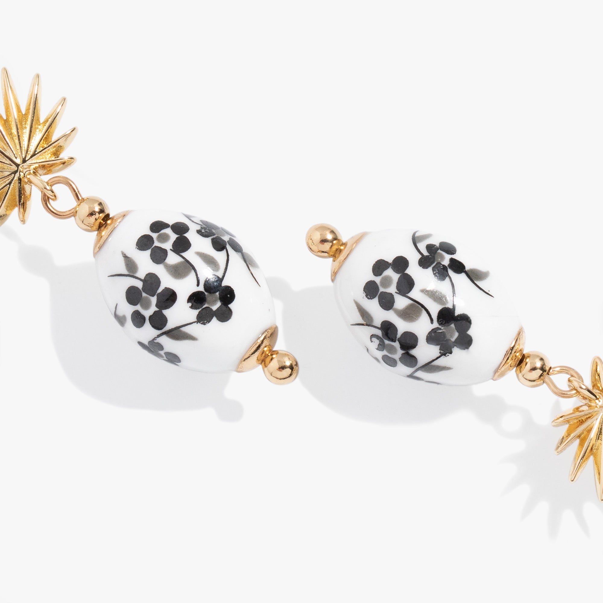 Toile and Palm Drop Earrings - Aaria Tees Aaria Tees