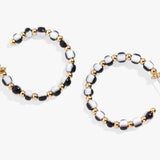 Toile Beaded Hoop Earrings - Aaria Tees Aaria Tees