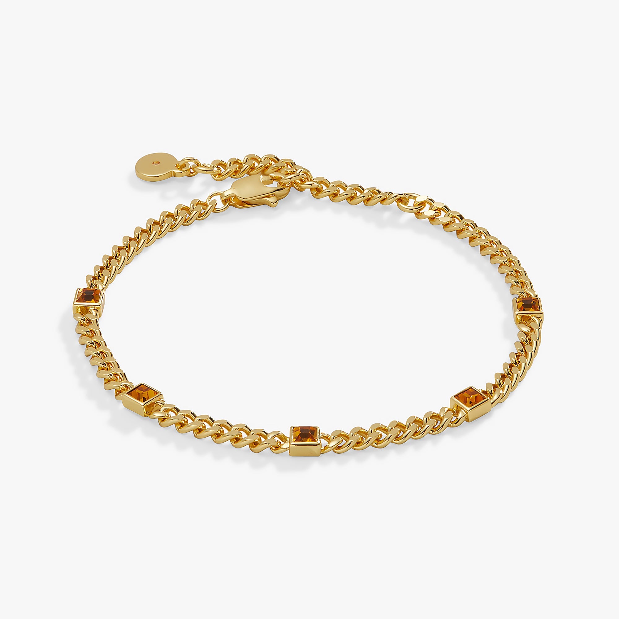 November Birthstone Topaz Curb Chain Bracelet - Aaria Tees Aaria Tees