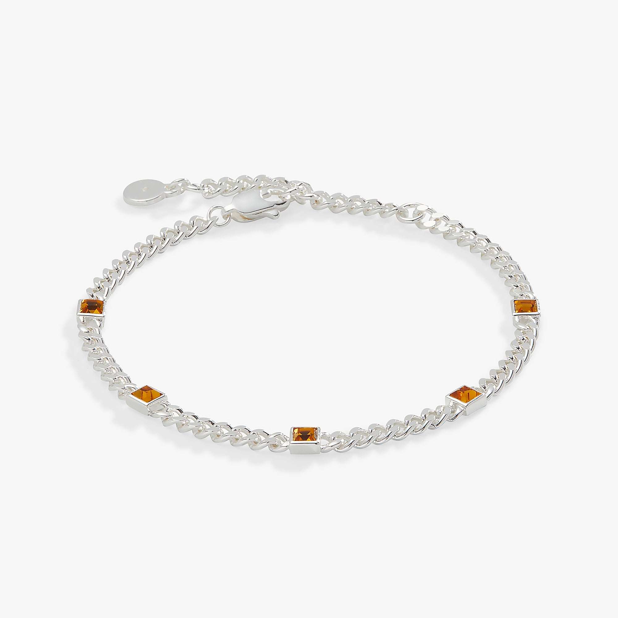November Birthstone Topaz Curb Chain Bracelet - Aaria Tees Aaria Tees