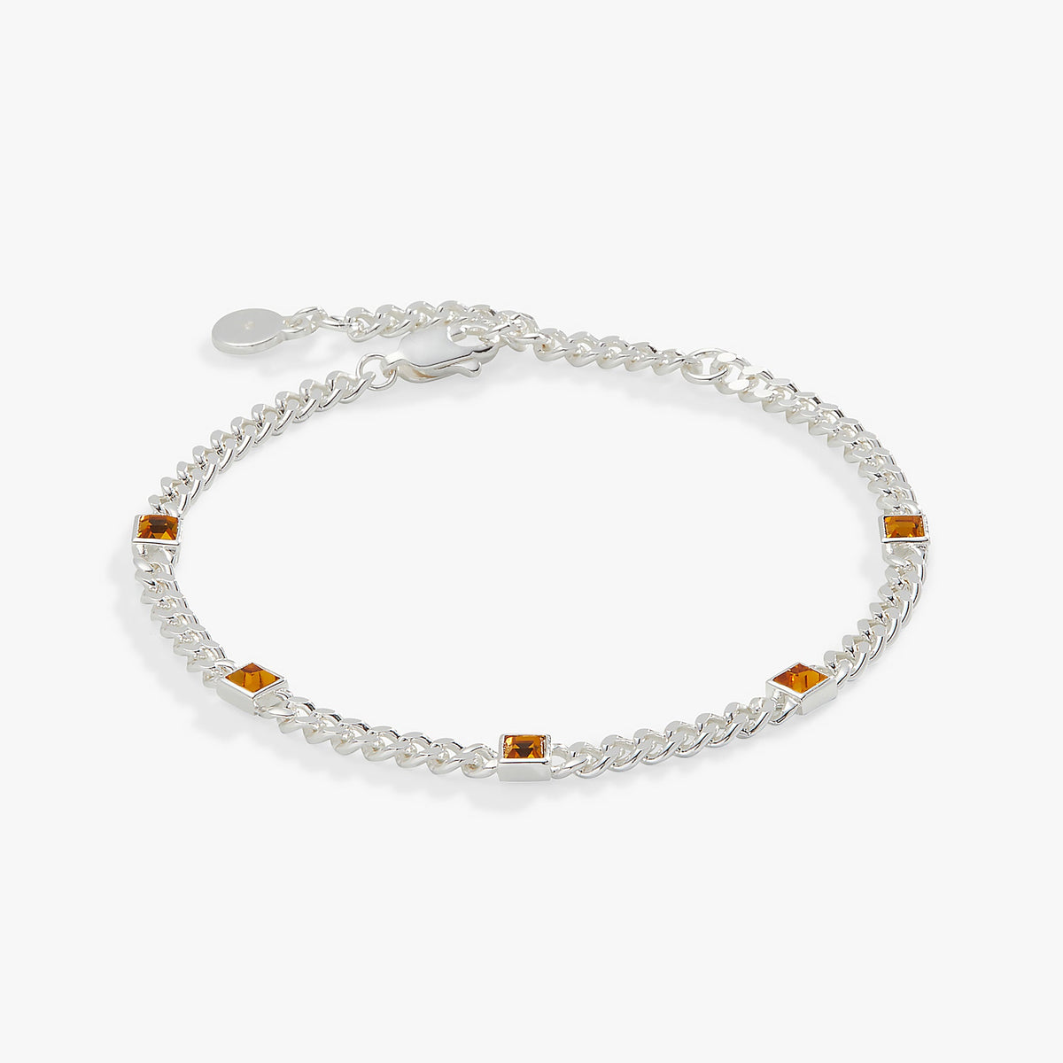 November Birthstone Topaz Curb Chain Bracelet - Aaria Tees