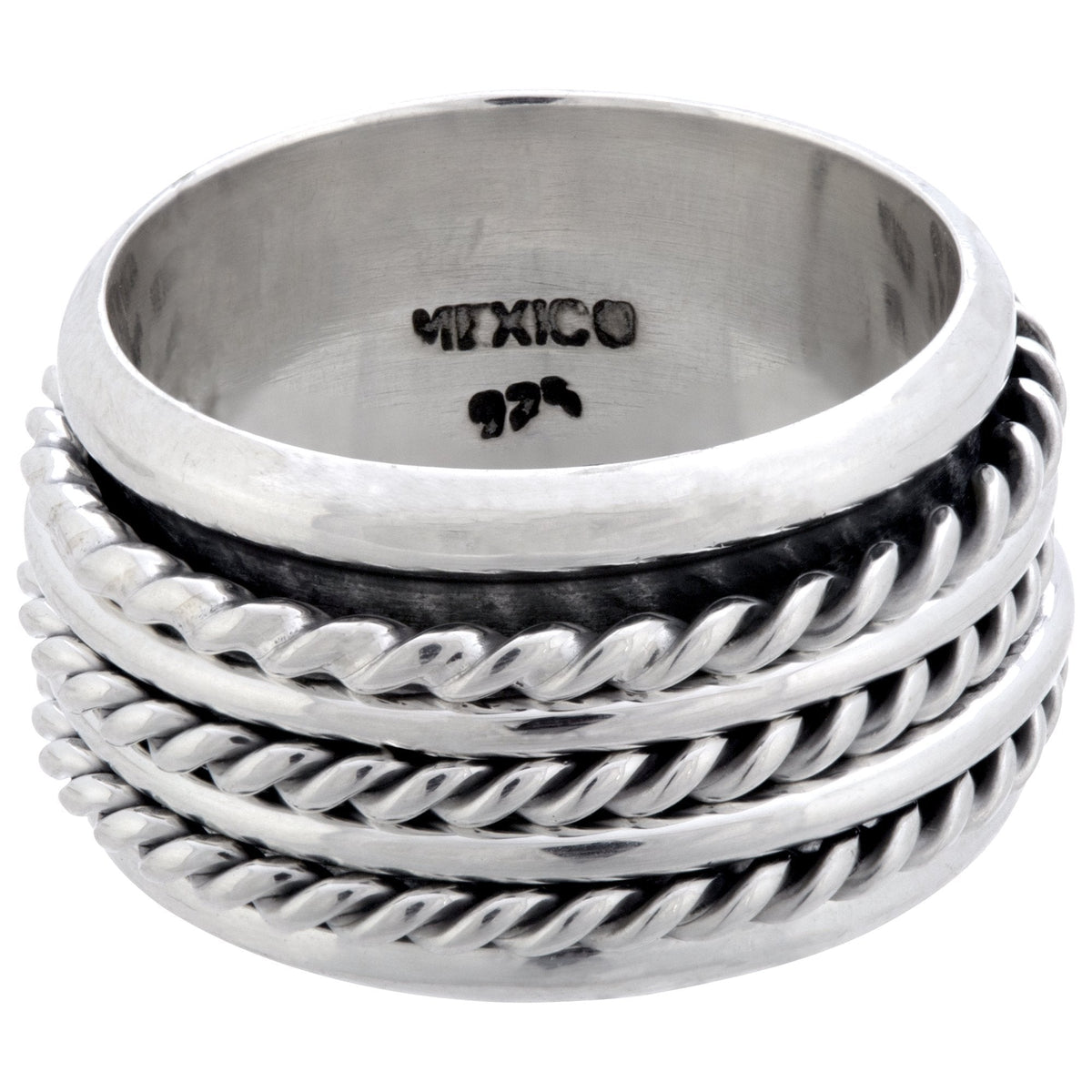 Triple Rope Sterling Spinning Ring - Aaria Tees