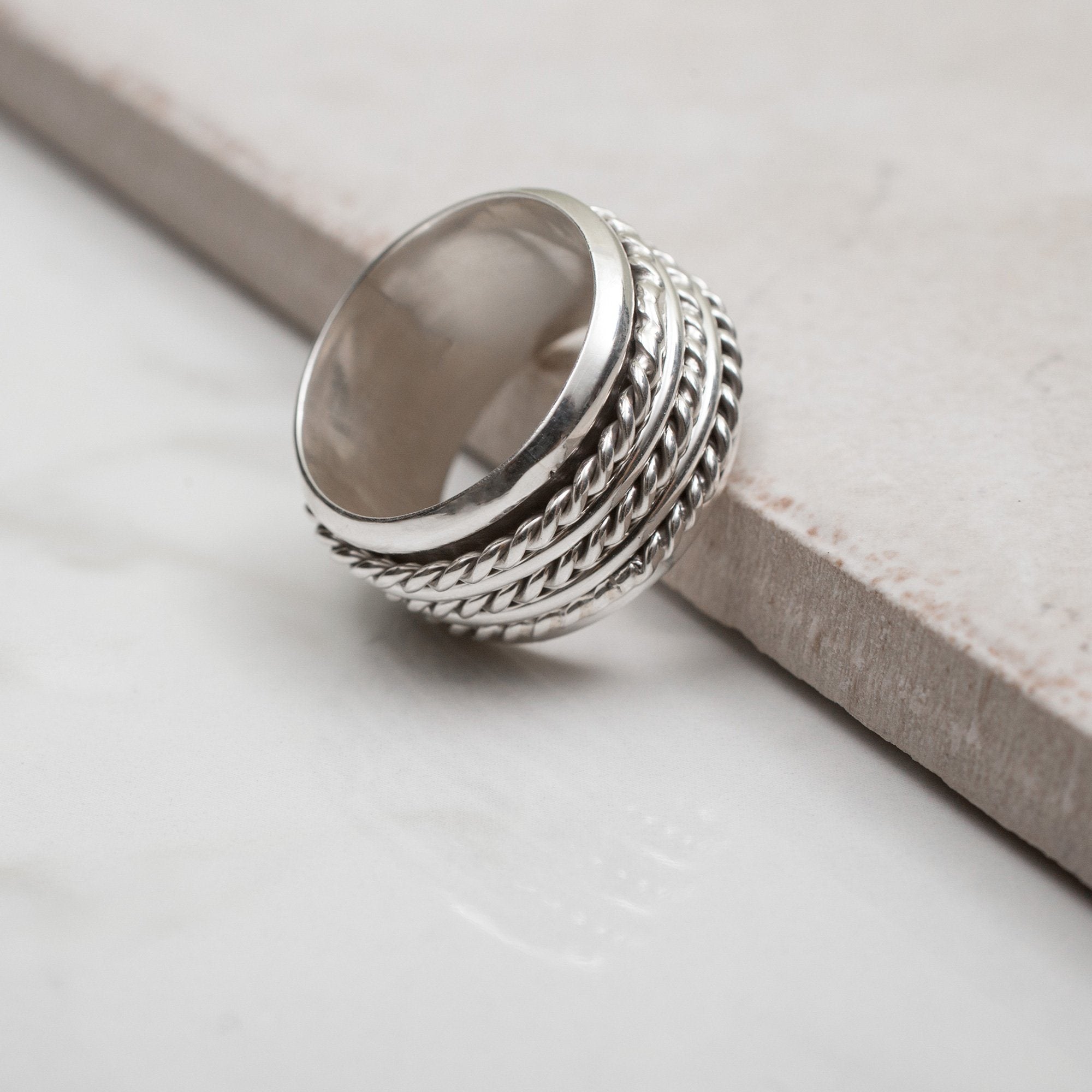 Triple Rope Sterling Spinning Ring - Aaria Tees Aaria Tees
