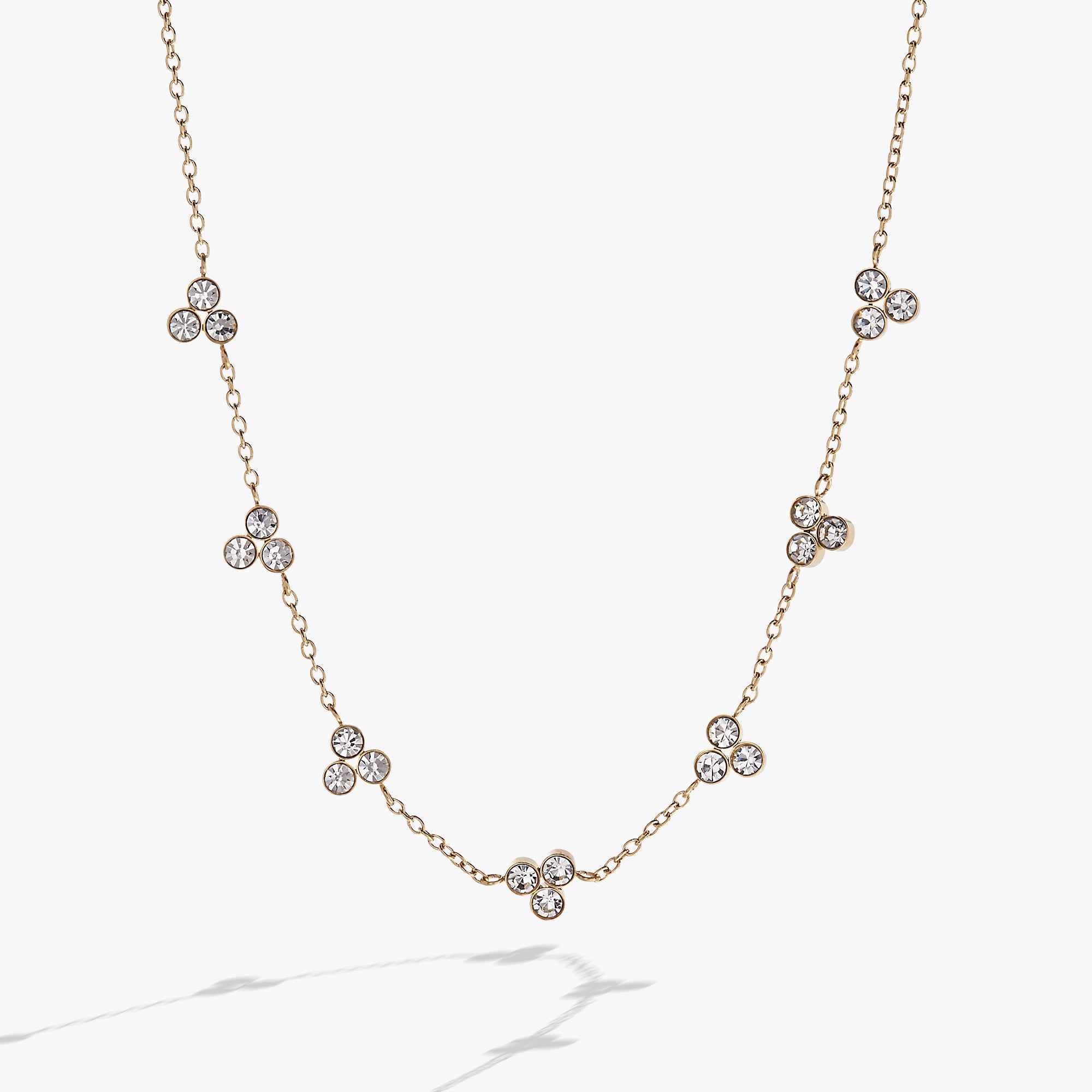 Triple Stone Crystal Inline Necklace - Aaria Tees Aaria Tees