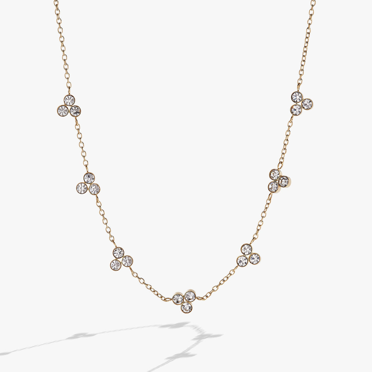 Triple Stone Crystal Inline Necklace - Aaria Tees