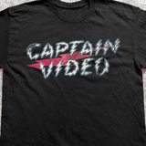 Sci-Fi Retro 'Captain Video' Vintage Washed Black Tee Aaria Tees