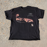Cannes Film Fest 'Film Strip' Vintage Washed Black Tee Aaria Tees