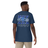 Nevada Blue & Grey Motorcycle Men's Heavyweight T-Shirt | Virginia City Motorcycle Co. - Aaria Tees Aaria Tees