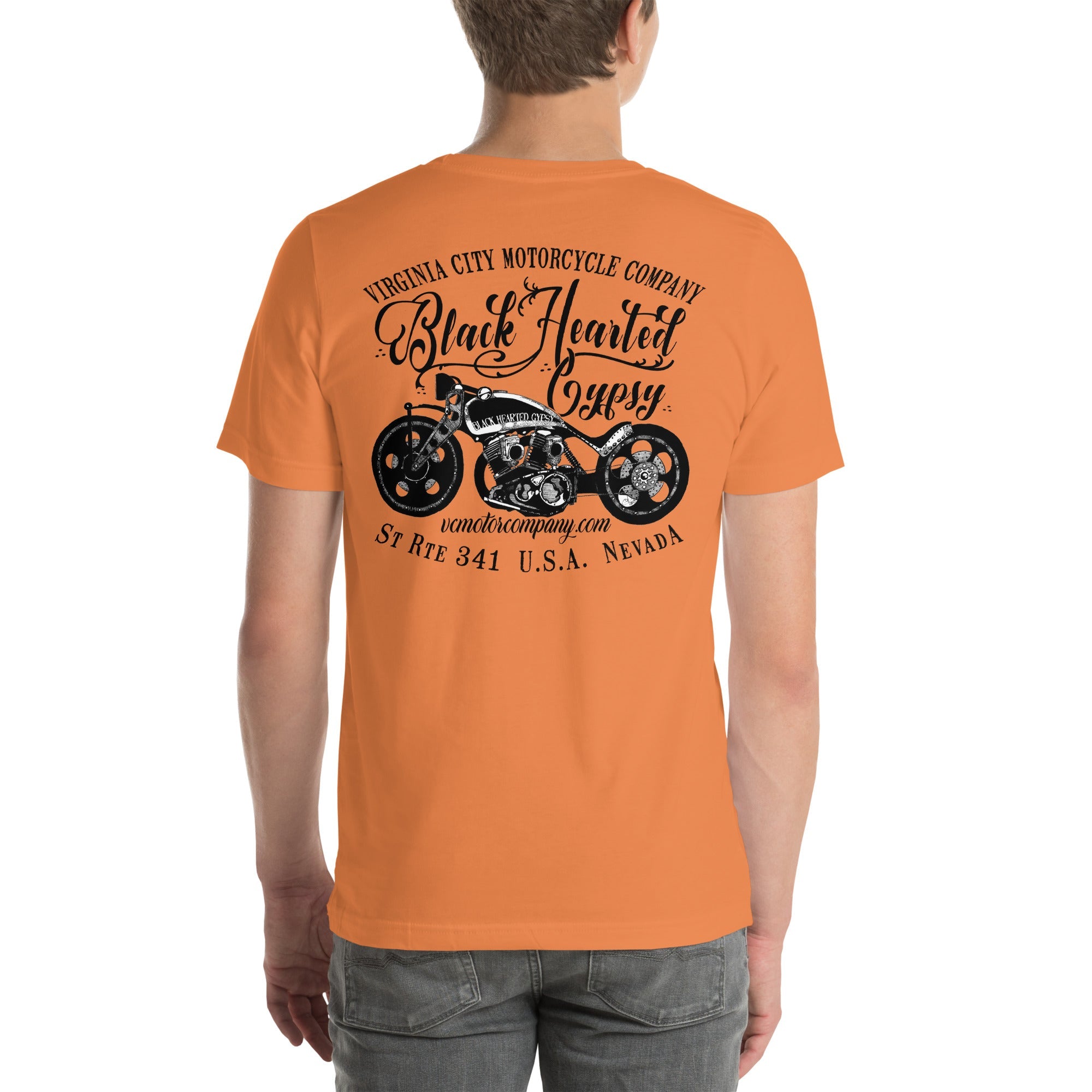 Black Hearted Gypsy Bike | Men's Motorcycle T-Shirt | VCMCo. - Aaria Tees Aaria Tees