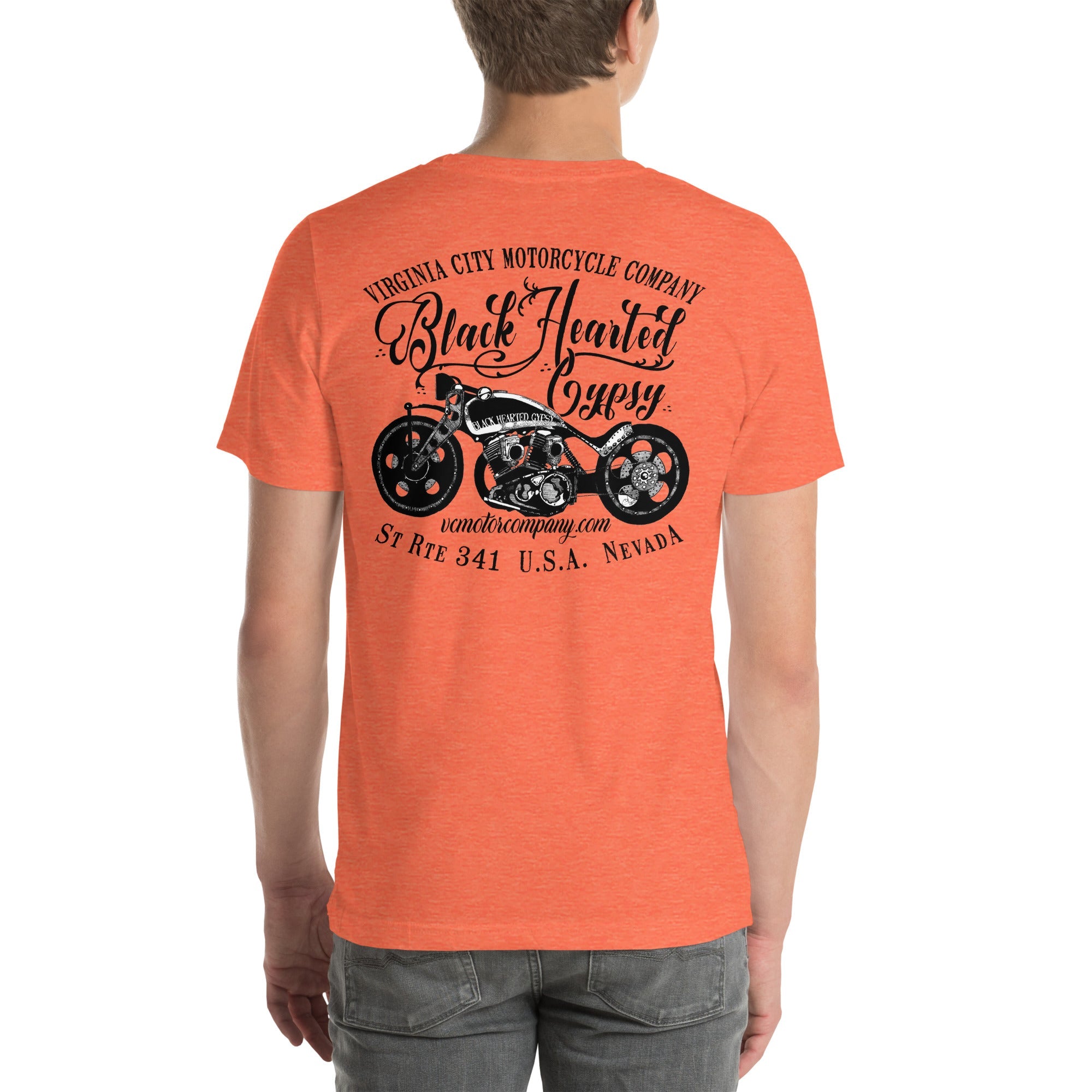 Black Hearted Gypsy Bike | Men's Motorcycle T-Shirt | VCMCo. - Aaria Tees Aaria Tees