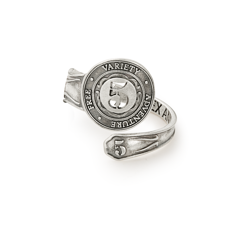 Number 5 Spoon Ring | Free, Variety, and Adventure - Aaria Tees Aaria Tees