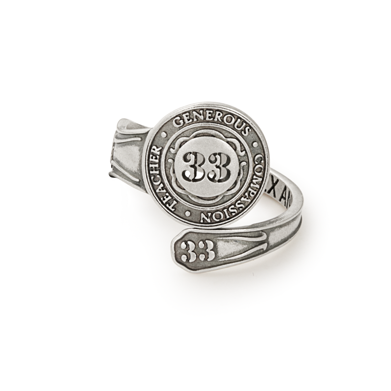 Number 33 Spoon Ring | Teacher, Generous, and Compassion - Aaria Tees Aaria Tees
